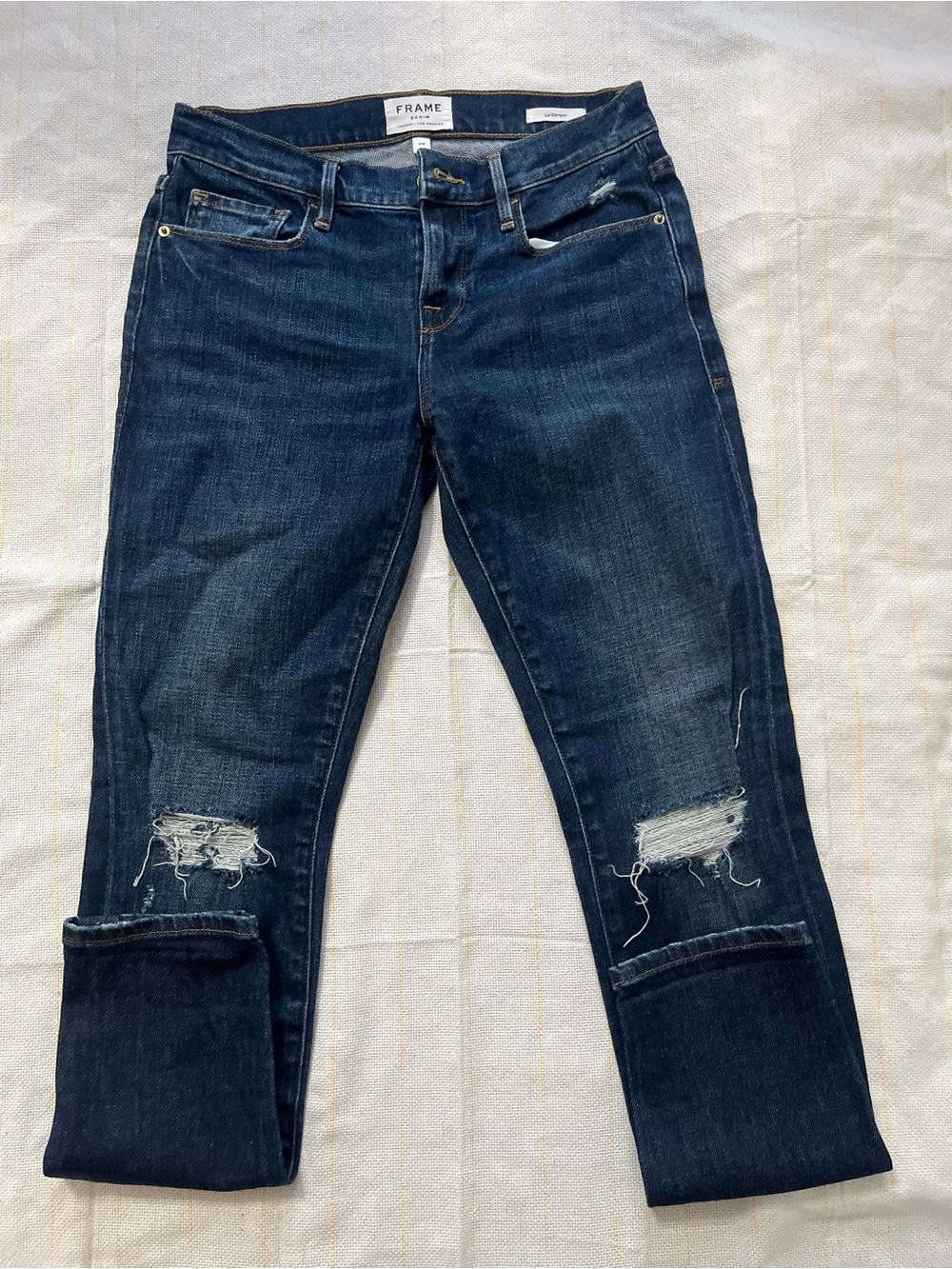 Frame Denim Indigo Distressed Women's Jeans